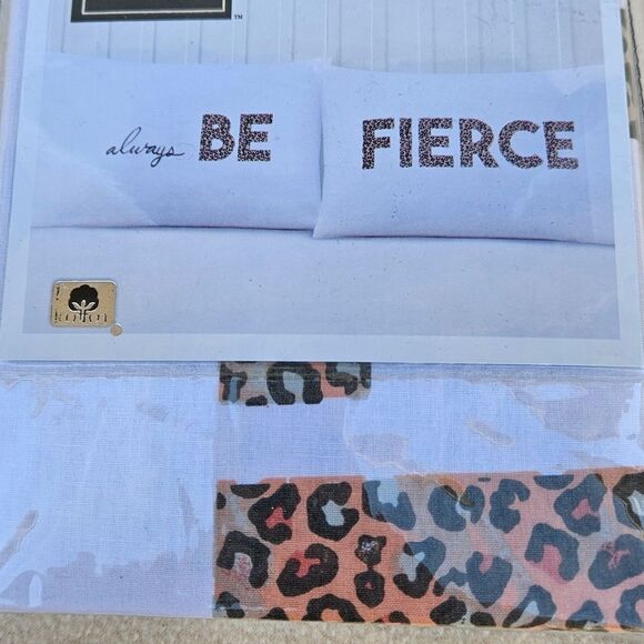 Urban Domain Always Be Fierce White and Animal Print Standard Pillow Cases - Picture 4 of 7